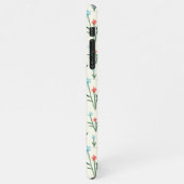 Coque iPhone 11Pro Max Fille rose bleu Fleurs Motif Élégant Monogramme (Côté gauche)