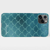 Coque iPhone 11Pro Max Filles Turquoise Turquoise Sirène Épales Monogramm (Dos Horizontal)