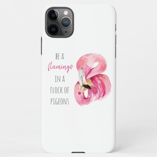 Coque iPhone 11Pro Max Flamant rose Aquarelle Exotique Rose Moderne Avec (Dos)