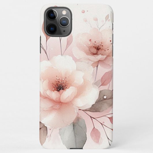Coque iPhone 11Pro Max Fleurs Aquarelles Sophistiquées Classiques (Dos)
