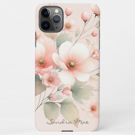 Coque iPhone 11Pro Max Fleurs d'aquarelle élégantes et délicates (Dos)