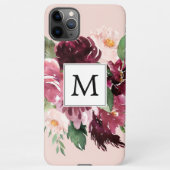Coque iPhone 11Pro Max Fleurs d'aquarelle modernes Monogrammes (Dos)