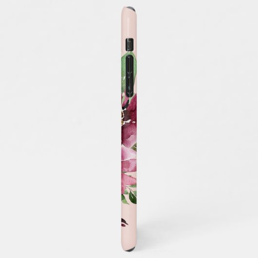 Coque iPhone 11Pro Max Fleurs d'aquarelle modernes Monogrammes (Côté gauche)