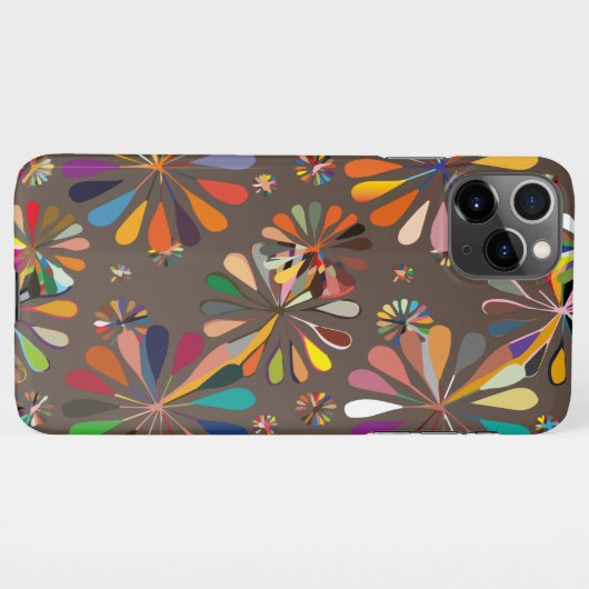 Coque iPhone 11Pro Max Fleurs multicolores mignonnes (Dos Horizontal)