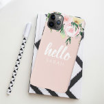 Coque iPhone 11Pro Max Fleurs Pastel Rose Moderne Bonjour Et Vous Nom<br><div class="desc">Fleurs Pastel Rose Moderne Bonjour Et Vous Nom</div>
