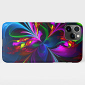 Coque iPhone 11Pro Max Floral moderne Art Abstrait Rouge Bleu Motif #15 (Dos Horizontal)