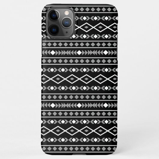 Coque iPhone 11Pro Max Formes Aztec Motif gris noir (Dos)