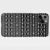 Coque iPhone 11Pro Max Formes Aztec Motif gris noir (Dos Horizontal)