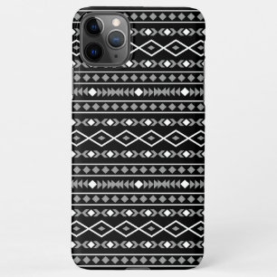 Coque iPhone 11Pro Max Formes aztèques Motif blanc gris noir