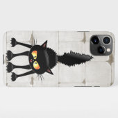 Coque iPhone 11Pro Max Funny Fierce Black Cat Cartoon  (Dos Horizontal)