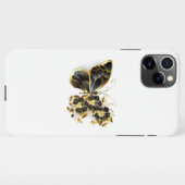 Coque iPhone 11Pro Max Gold flower Butterfly with Black Orchid (Dos Horizontal)