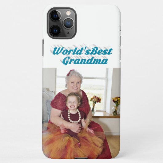 Coque iPhone 11Pro Max Grandma Photo ciel bleu typographie (Dos)