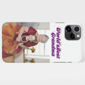 Coque iPhone 11Pro Max Grandma Photo typographie violette (Dos Horizontal)