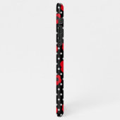 Coque iPhone 11Pro Max Gras Poppies et Pois rouge noir contemporain (Côté gauche)