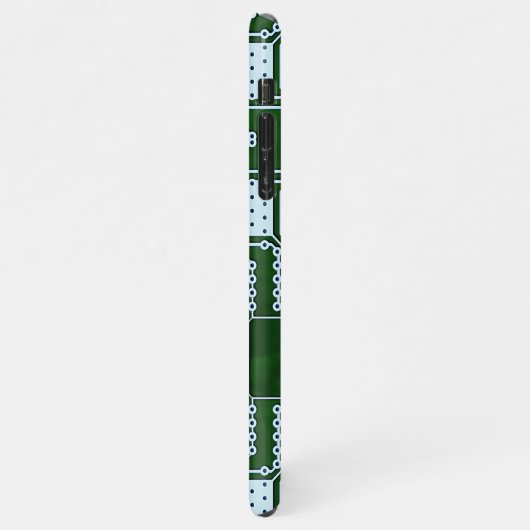 Coque iPhone 11Pro Max Green Computer Circuit Board White Lines Motif (Côté gauche)
