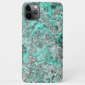 Coque iPhone 11Pro Max Gris Turquoise Monnaie Vert Minéraux Agences Motif (Dos)