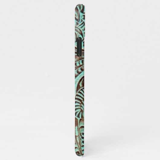 Coque iPhone 11Pro Max Impression Occidentale à outils Turquoise et Choco (Côté droit)