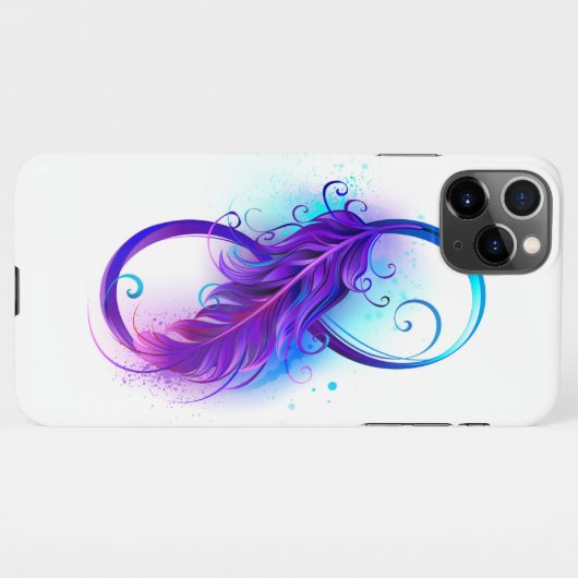 Coque iPhone 11Pro Max Infinity with purple feather (Dos Horizontal)