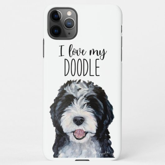 Coque iPhone 11Pro Max J'aime mon coque iphone Doodle (Dos)