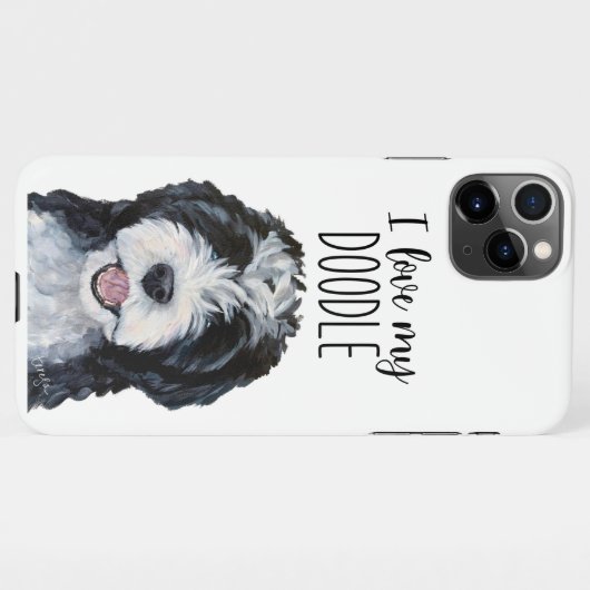 Coque iPhone 11Pro Max J'aime mon coque iphone Doodle (Dos Horizontal)