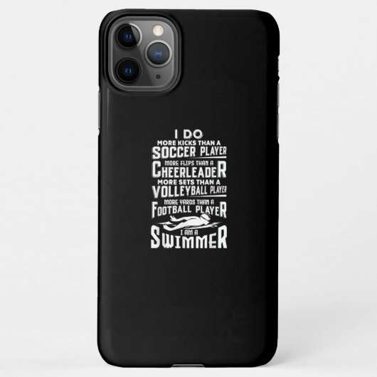 Coque iPhone 11Pro Max Je Suis Un Swimmer Amusant Piscine Piscine Louveur (Dos)