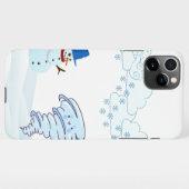 Coque iPhone 11Pro Max Joli bonhomme de neige et vent d'hiver (Dos Horizontal)