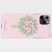 Coque iPhone 11Pro Max Joli rose floral (Dos Horizontal)