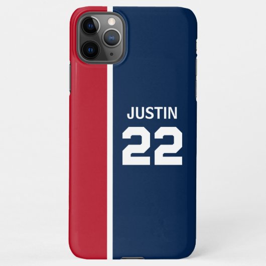 Coque iPhone 11Pro Max Le thème du sport rouge et bleu (Dos)