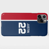 Coque iPhone 11Pro Max Le thème du sport rouge et bleu (Dos Horizontal)