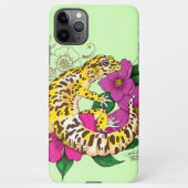 Coque iPhone 11Pro Max Léopard jaune Gecko Vert (Dos)