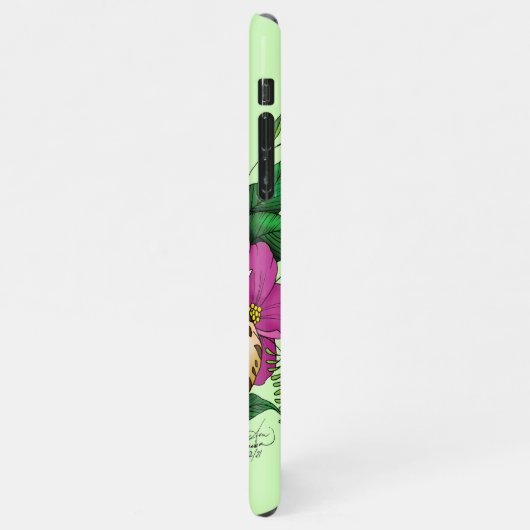 Coque iPhone 11Pro Max Léopard jaune Gecko Vert (Côté gauche)