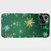 Coque iPhone 11Pro Max Les flocons dorés de Noël sur l'Arrière - plan ver (Dos Horizontal)
