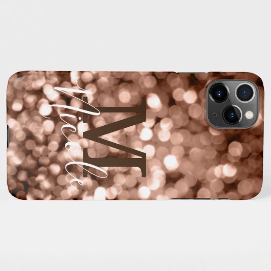 Coque iPhone 11Pro Max LETTRE MONOGRAPHIQUE Fille Brown (Dos Horizontal)