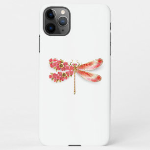 Coque iPhone 11Pro Max libellule de fleurs avec sakura de bijoux