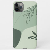 Coque iPhone 11Pro Max Ligne d'art verte Sage (Dos)