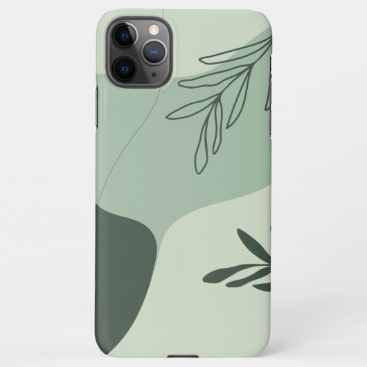 Coque iPhone 11Pro Max Ligne d'art verte Sage (Dos)