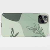 Coque iPhone 11Pro Max Ligne d'art verte Sage (Dos Horizontal)