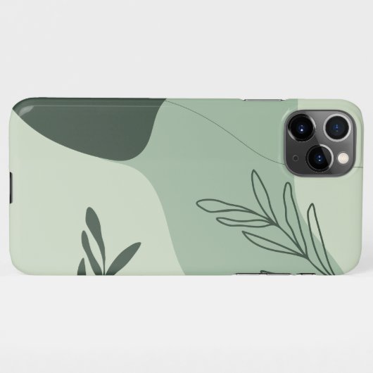 Coque iPhone 11Pro Max Ligne d'art verte Sage (Dos Horizontal)
