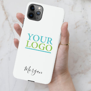 Coque iPhone 11Pro Max Logo/Art/Photo, Nom Script noir, Blanc