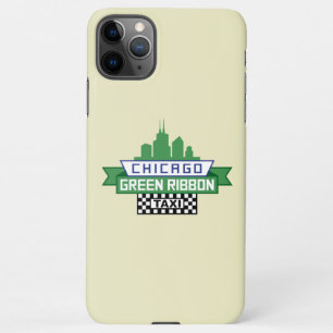 Coque iPhone 11Pro Max Logo de taxi au ruban vert de Chicago - Art du ven