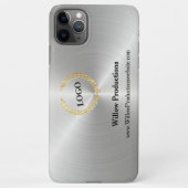 Coque iPhone 11Pro Max Logo d'entreprise Entreprise Argent horizontal (Dos)
