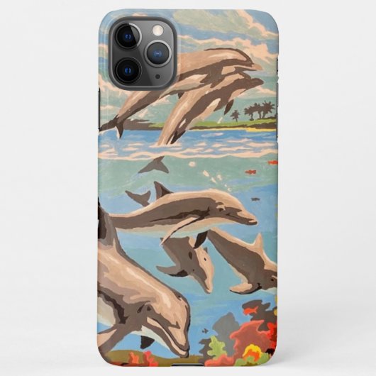 Coque iPhone 11Pro Max Main Painted by Number | Dolphins | (Dos)
