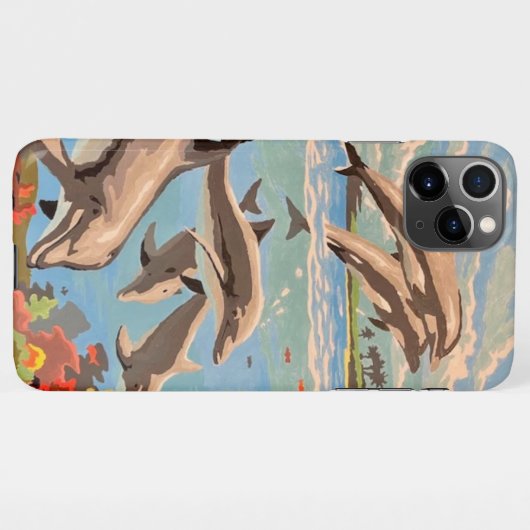 Coque iPhone 11Pro Max Main Painted by Number | Dolphins | (Dos Horizontal)