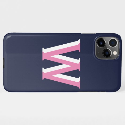 Coque iPhone 11Pro Max Marine rose initial (Dos Horizontal)