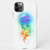 Coque iPhone 11Pro Max Méduse arc-en-ciel (Dos)