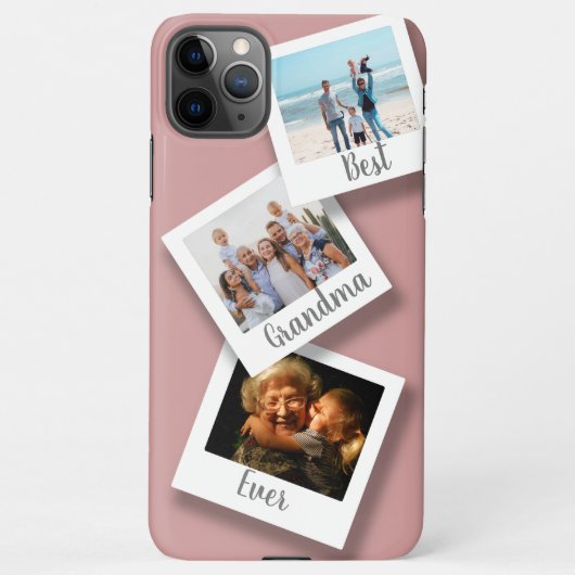 Coque iPhone 11Pro Max Meilleur grand-mère Ever 3 Photo Collage Dusty Ros (Dos)