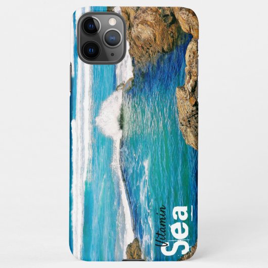 Coque iPhone 11Pro Max Mer de vitamine, vagues turquoise avec éclaboussur (Dos)