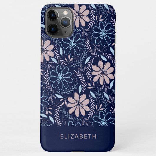 Coque iPhone 11Pro Max Modèle floral de Doodle (Dos)