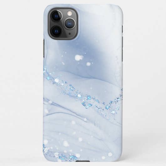 Coque iPhone 11Pro Max Modern Stone Dusty Blue Marble (Dos)