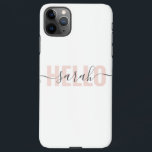 Coque iPhone 11Pro Max Moderne Pastel Rose Beauté Bonjour Et Votre Nom<br><div class="desc">Moderne Pastel Rose Beauté Bonjour Et Votre Nom</div>